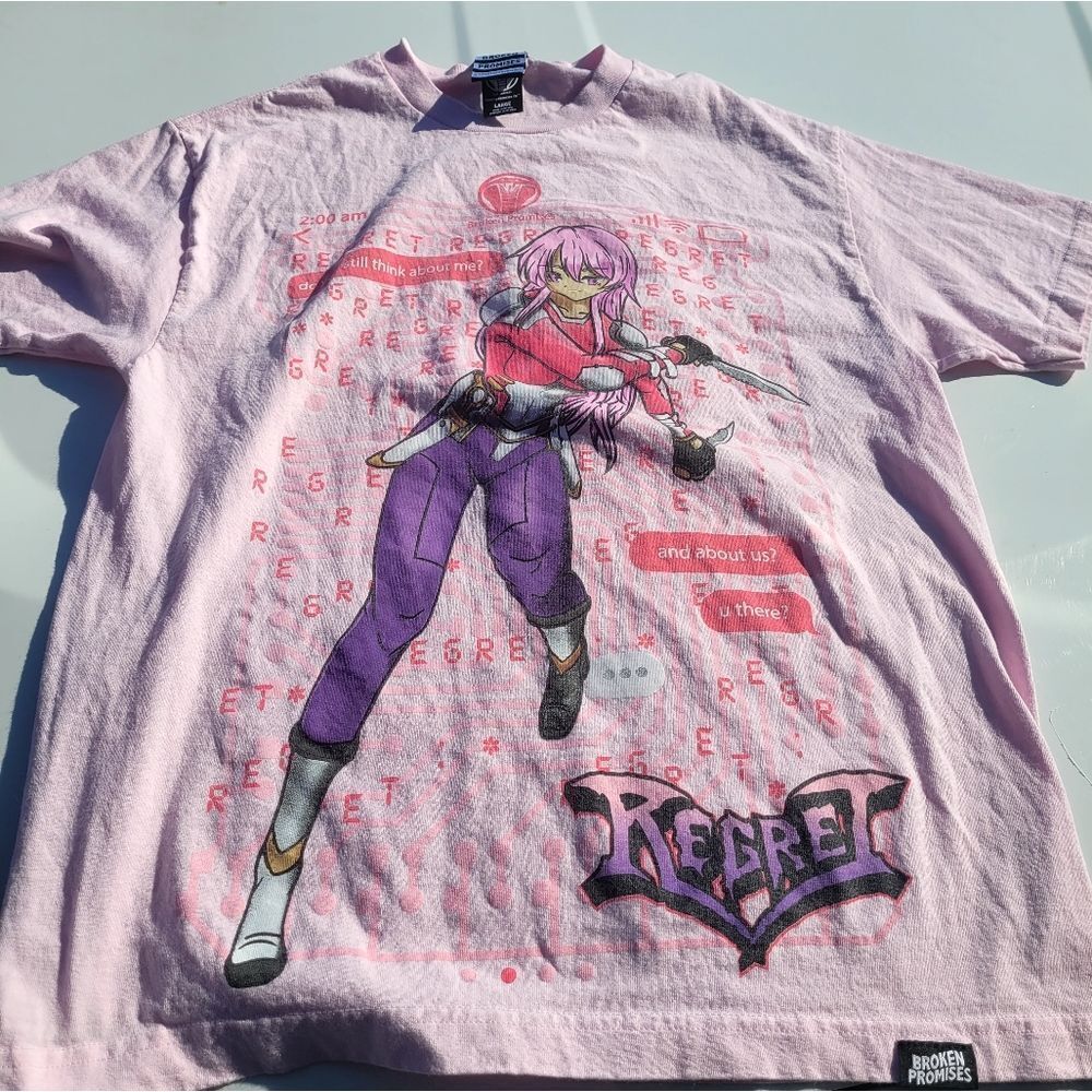 Broken Promises Regret And Reboot Pink T-Shirt Large